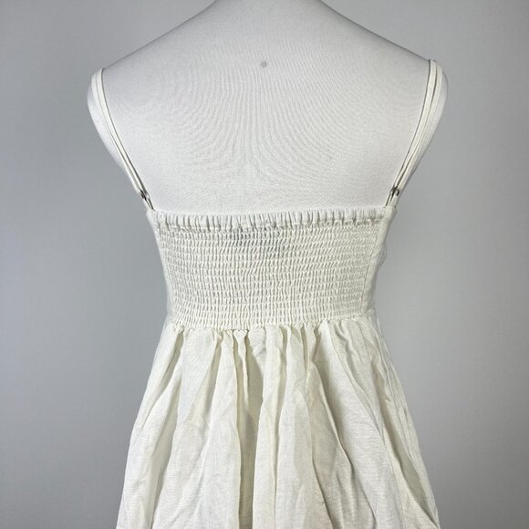 NWOT Farm Rio Linen Blend White Sleeveless Mini Dress Size XL - Picture 7 of 12